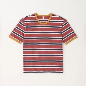 KOTN Ringer Maritime Unisex Striped Red, Black and Mustard T-Shirt